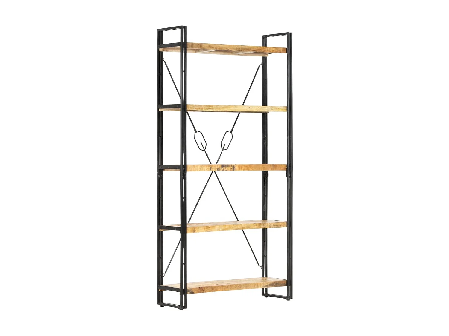 Yoan  Bibliothèque 5 niveaux 90x30x180 cm Bois solide de manguier