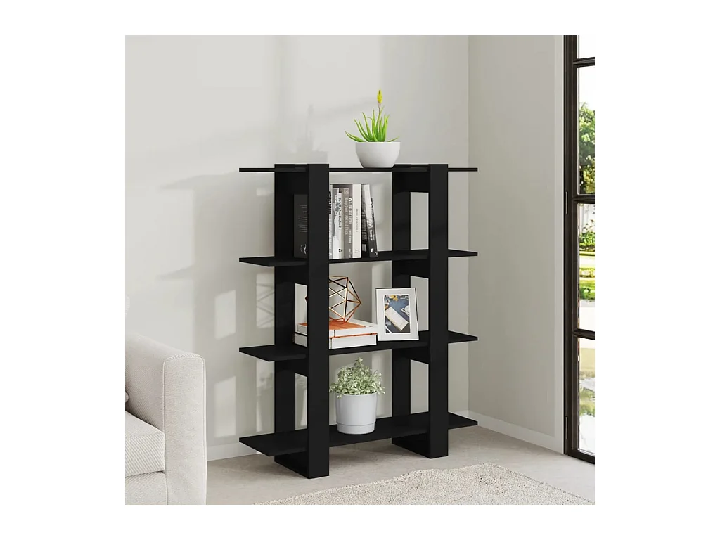 Celin  Bibliothèque/Séparateur de pièce Noir 100x30x123,5 cm