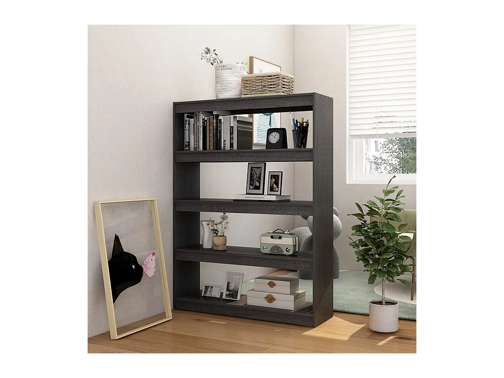 Centerville  Bibliothèque/Séparateur de pièce Gris 100x30x135,5cm Pin massif