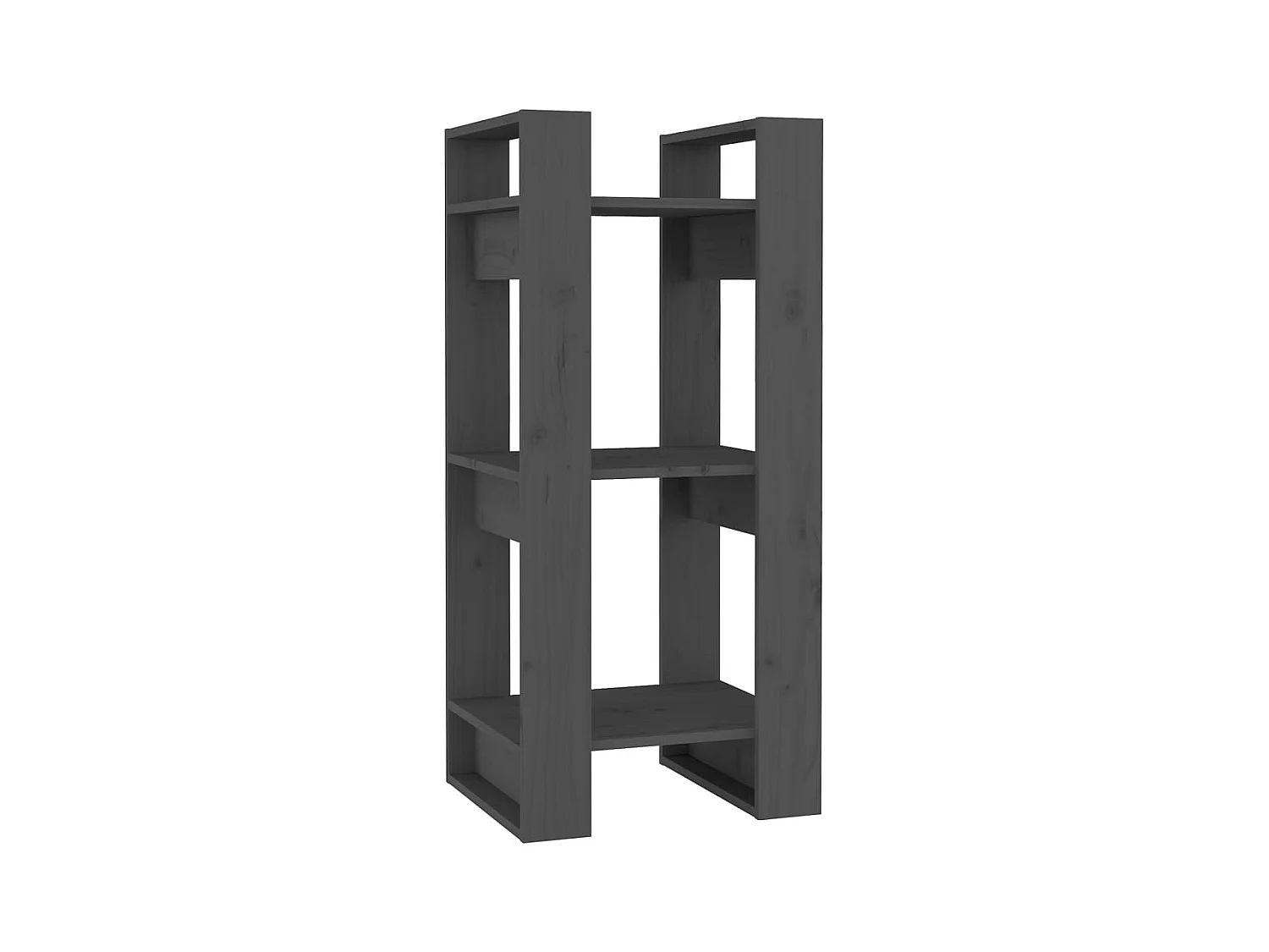 Aelron  Bibliothèque/Séparateur de pièce Gris 41x35x91 cm Pin solide