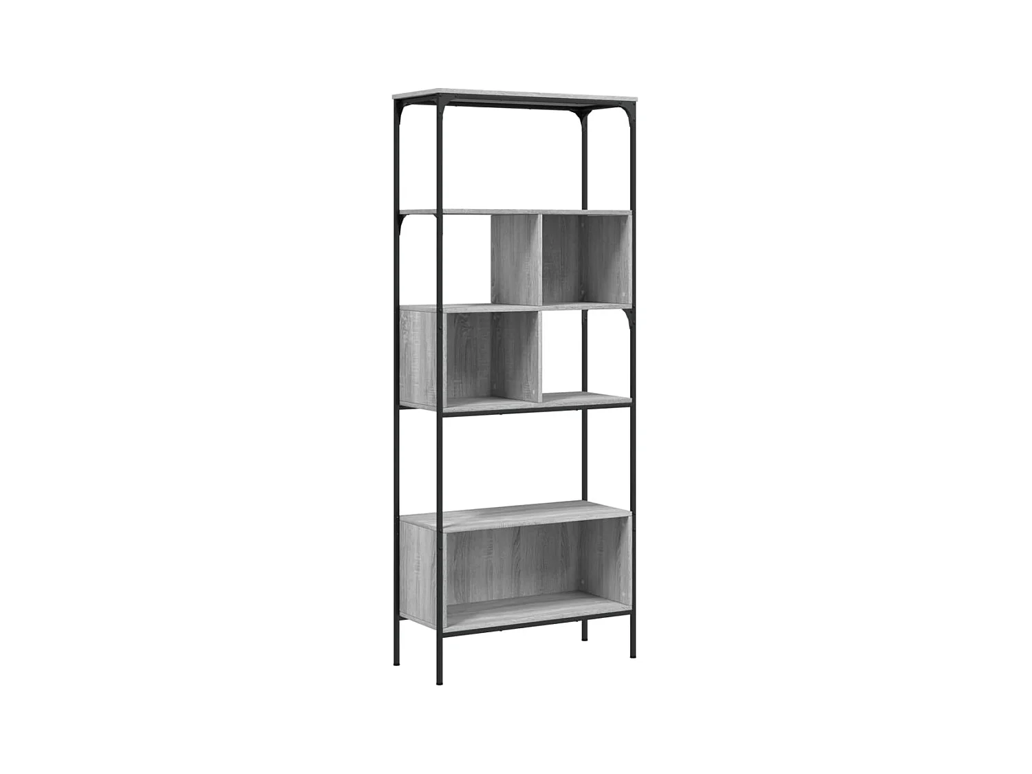 Jytte  Boekenkast 5-laags 76x33x188,5 cm bewerkt hout grijs sonoma