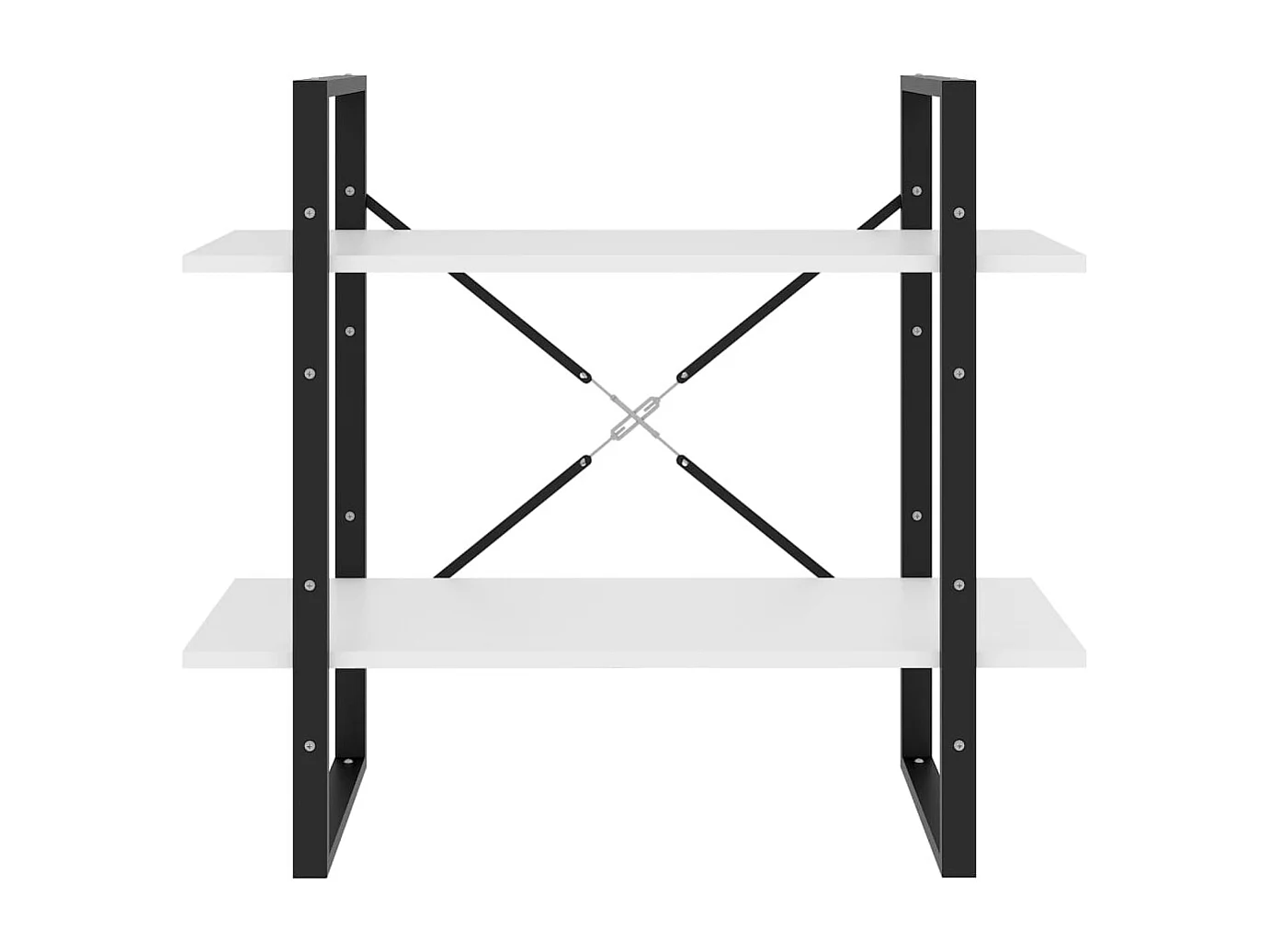 Vista  Bibliothèque à 2 niveaux Blanc 80x30x70 cm bois d'ingénierie