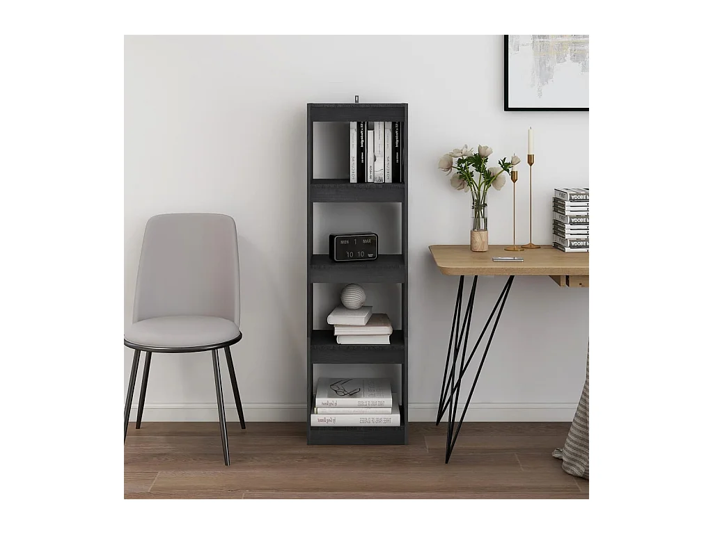 Centerville  Bibliothèque/Séparateur de pièce Gris 40x30x135,5 cm Pin massif