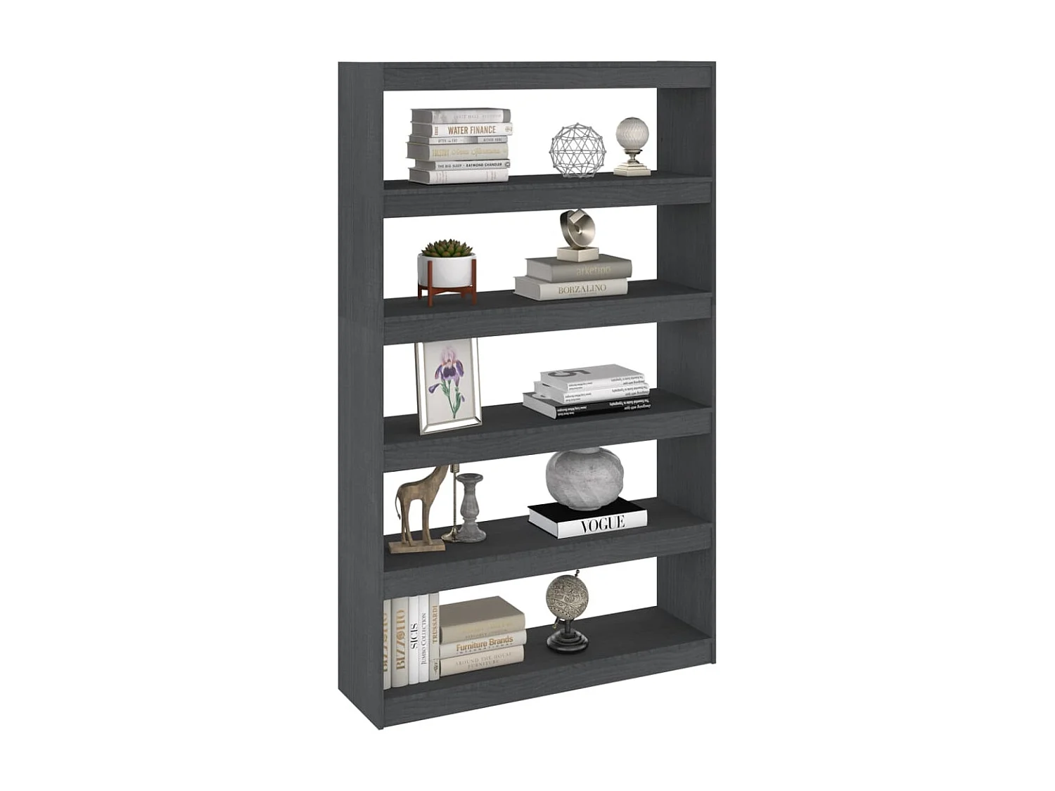 Centerville  Bibliothèque/Séparateur de pièce Gris 100x30x167,5cm Pin massif