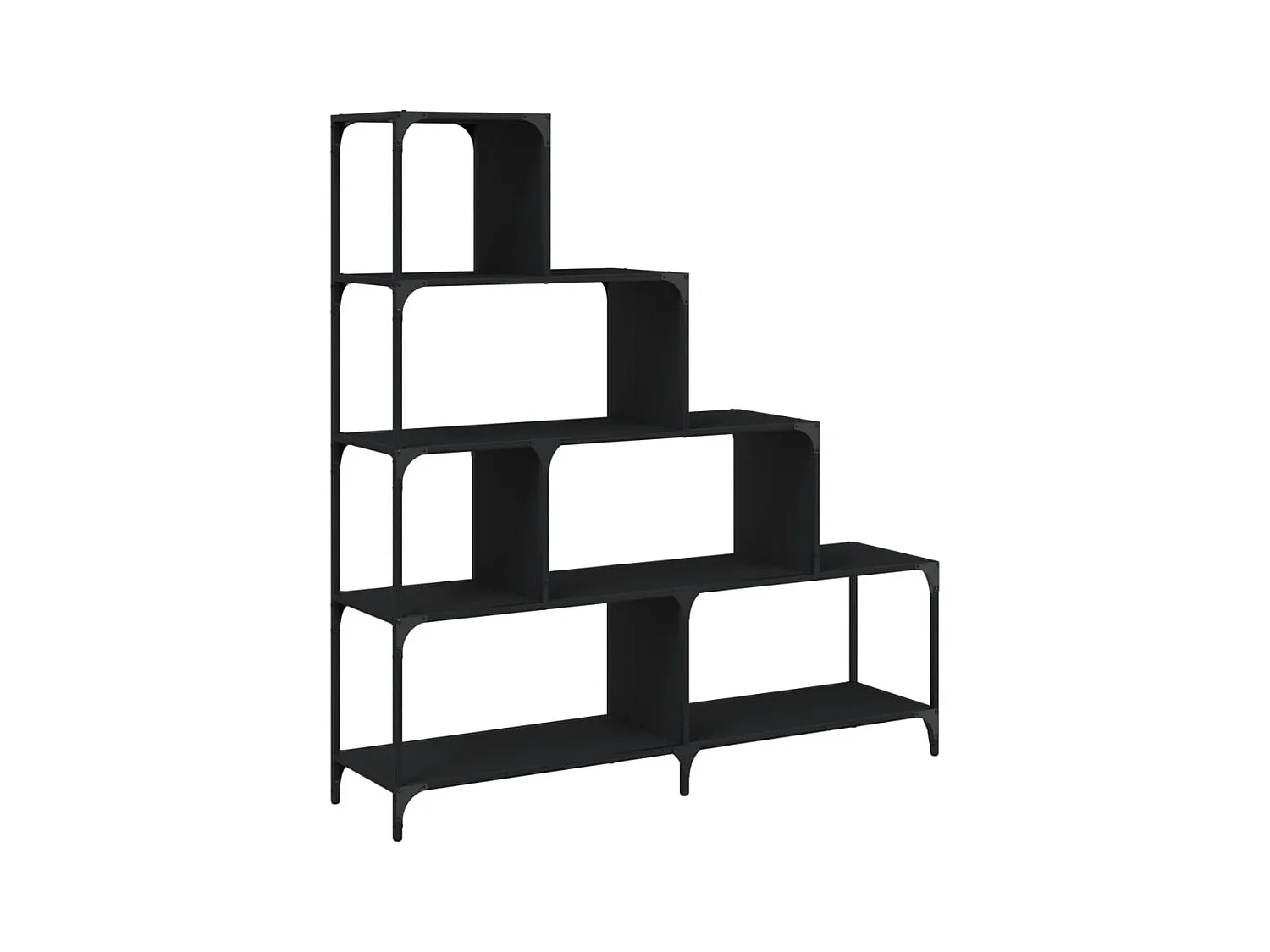 Unaris  Bibliothèque à 4 niveaux noir 139x33,5x149 cm bois d'ingénierie