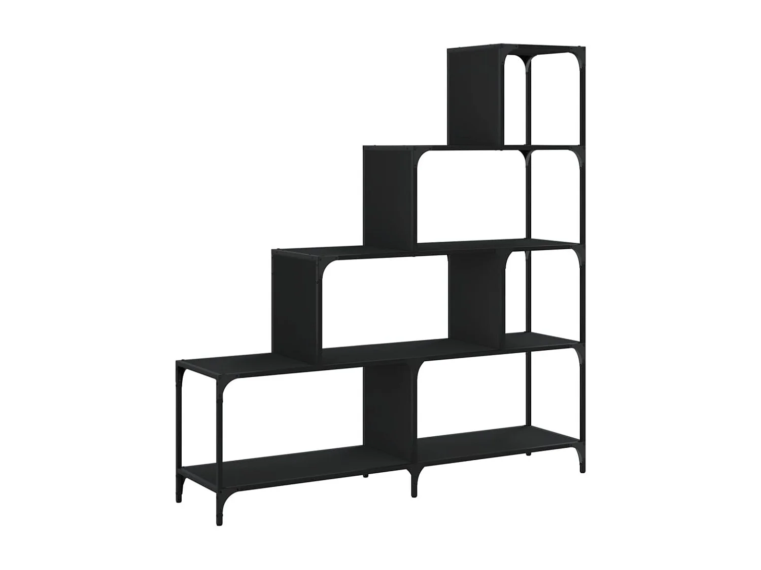 Unaris  Bibliothèque à 4 niveaux noir 139x33,5x149 cm bois d'ingénierie