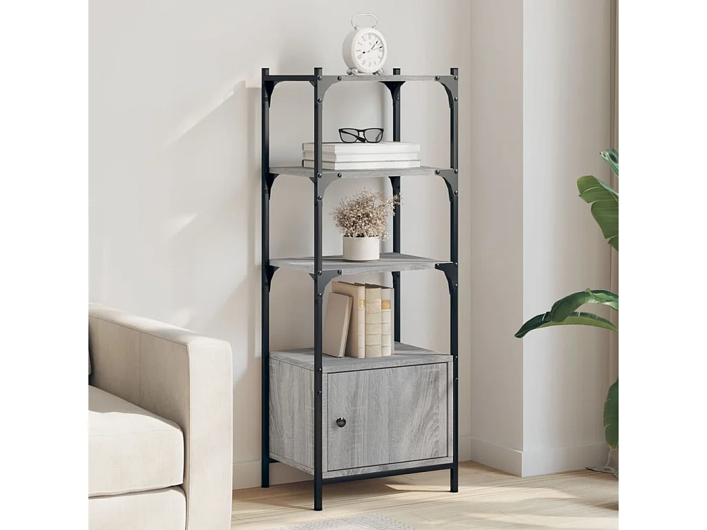 Callie Anne  Bibliothèque à 3 niveaux sonoma gris 41x30x109,5 cm