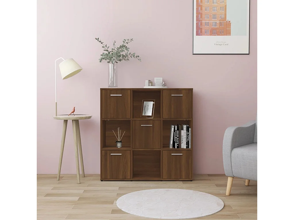 Lacey  Bibliothèque Chêne marron 90x30x90 cm Bois d'ingénierie