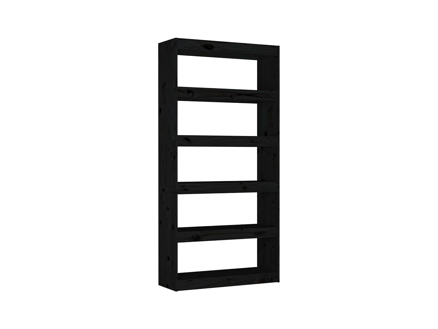 Aruna  Boekenkast/kamerscherm 80x30x167,4 cm massief grenenhout zwart