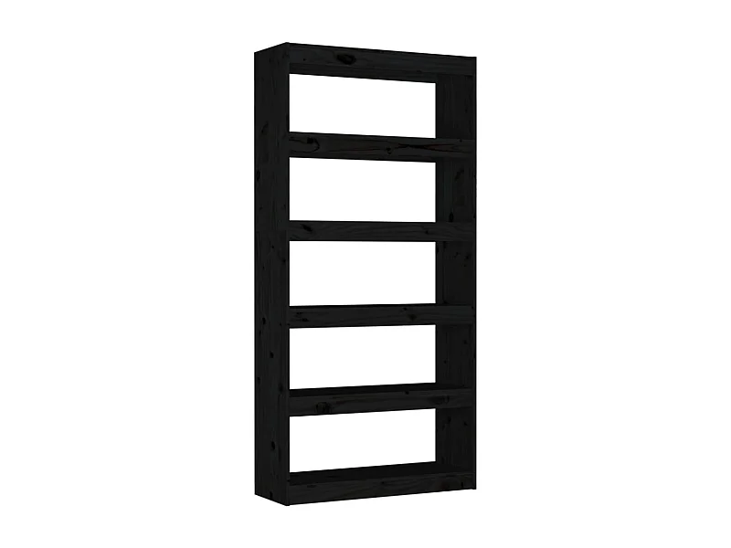 Aruna  Bibliothèque/Séparateur de pièce Noir 80x30x167,4 cm Pin massif