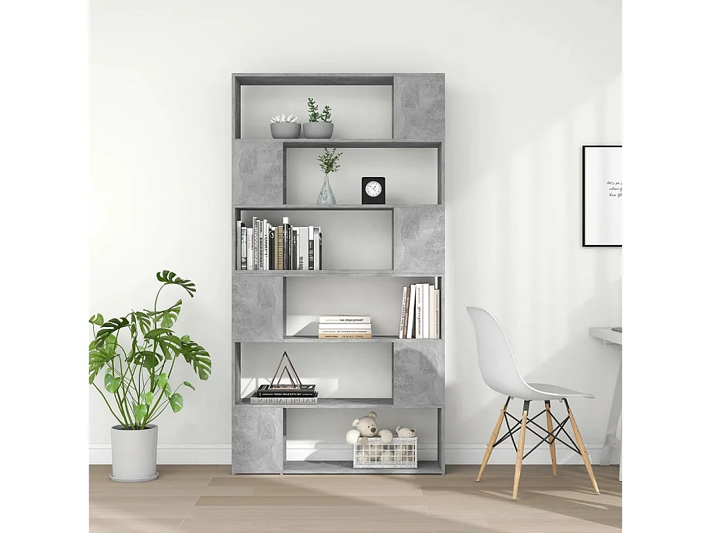 Branchville  Bibliothèque/Séparateur de pièce Gris béton 100x24x188 cm