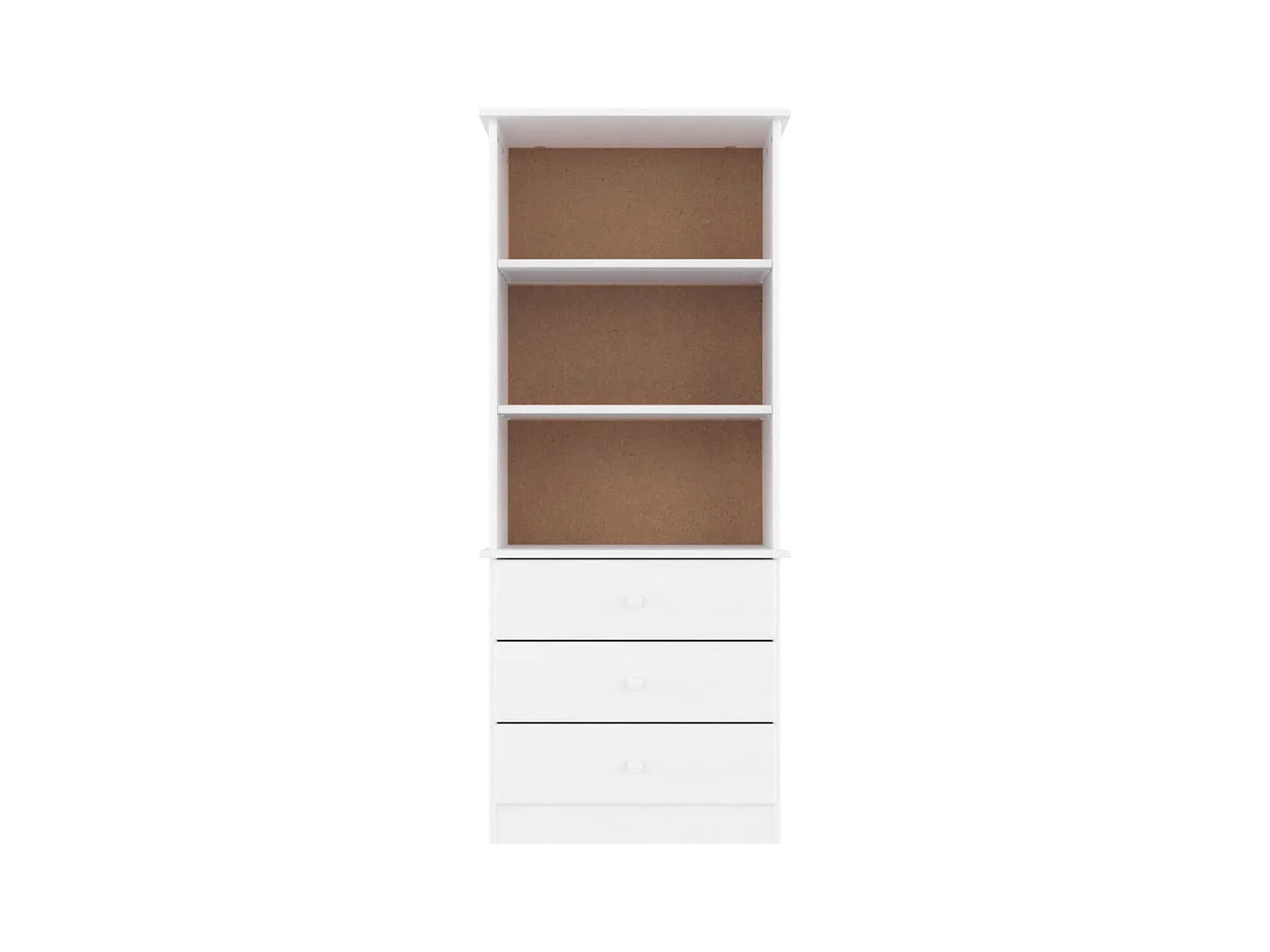 Arven  Bibliothèque et tiroirs ALTA blanc 60x35x142 cm bois massif pin
