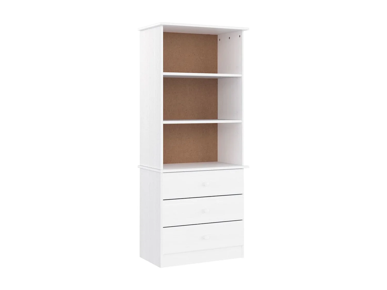 Arven  Bibliothèque et tiroirs ALTA blanc 60x35x142 cm bois massif pin