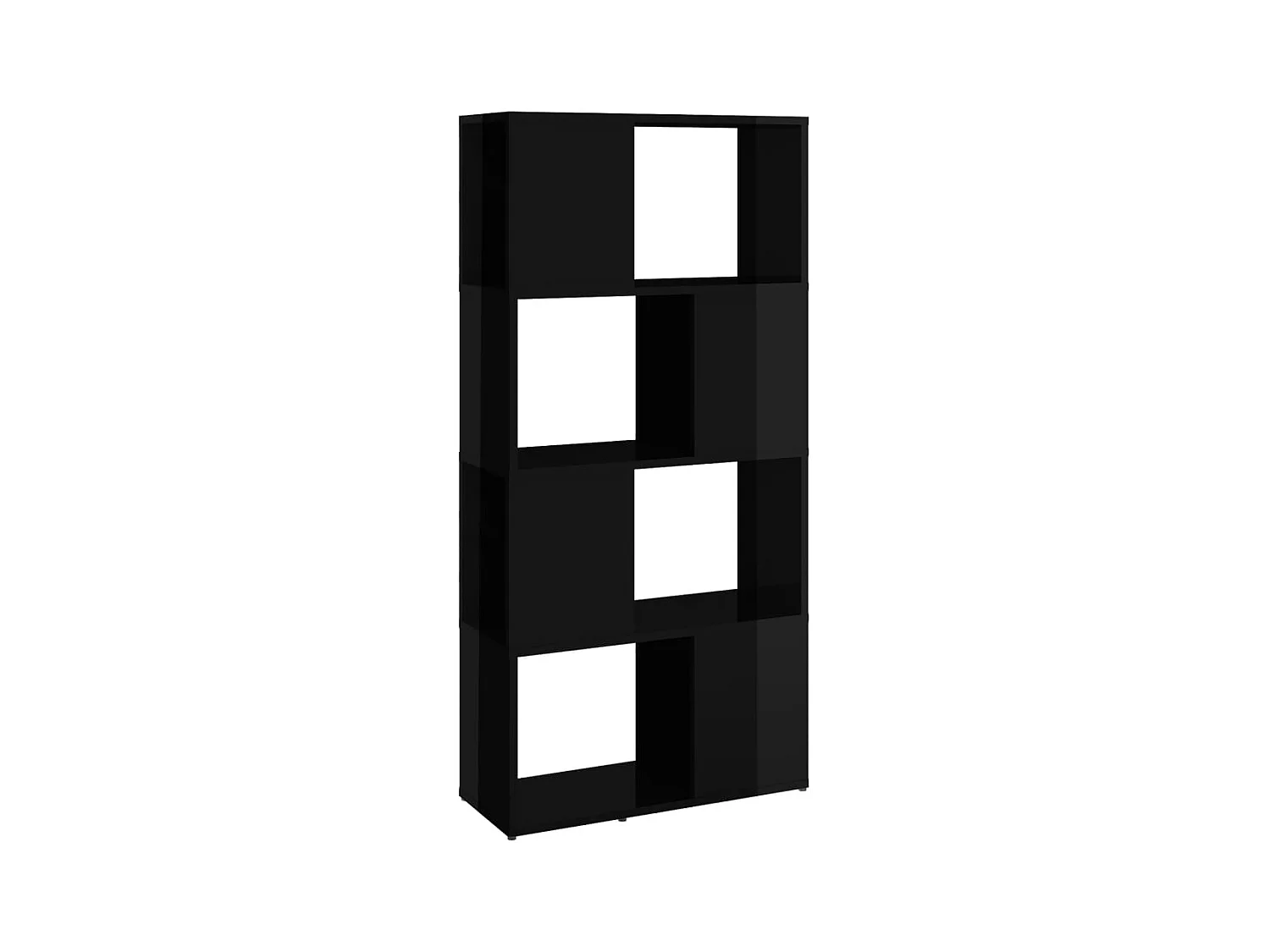 Norman  Bibliothèque/Séparateur de pièce Noir brillant Bois ingénierie