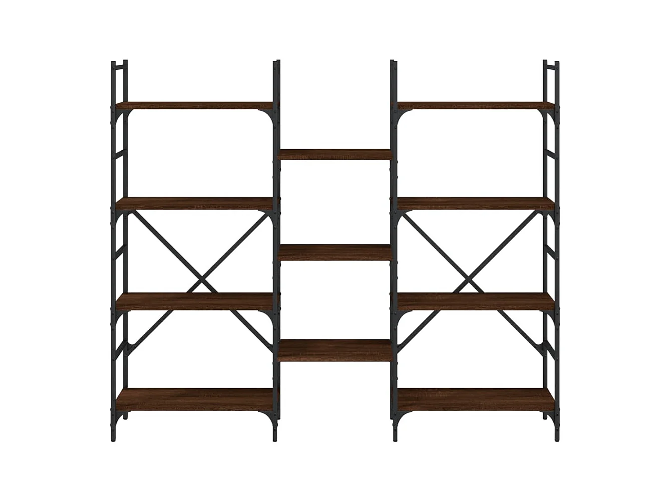 Clashmore  Bibliothèque chêne marron 160x28,5x136,5 cm bois d'ingénierie