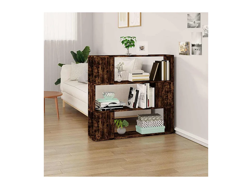 Norman  Bibliothèque/Séparateur de pièce Chêne fumé 100x24x94 cm