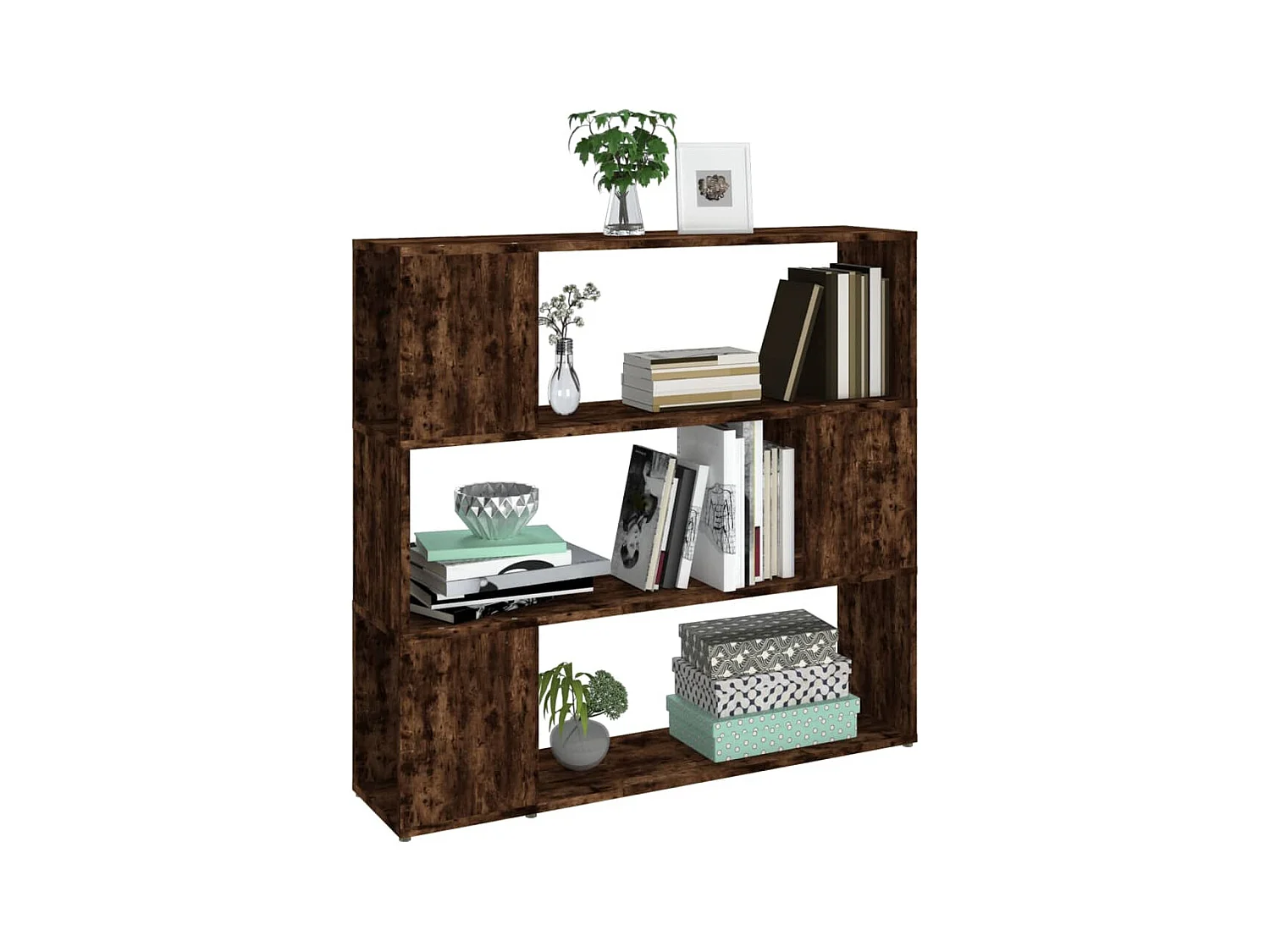 Norman  Bibliothèque/Séparateur de pièce Chêne fumé 100x24x94 cm