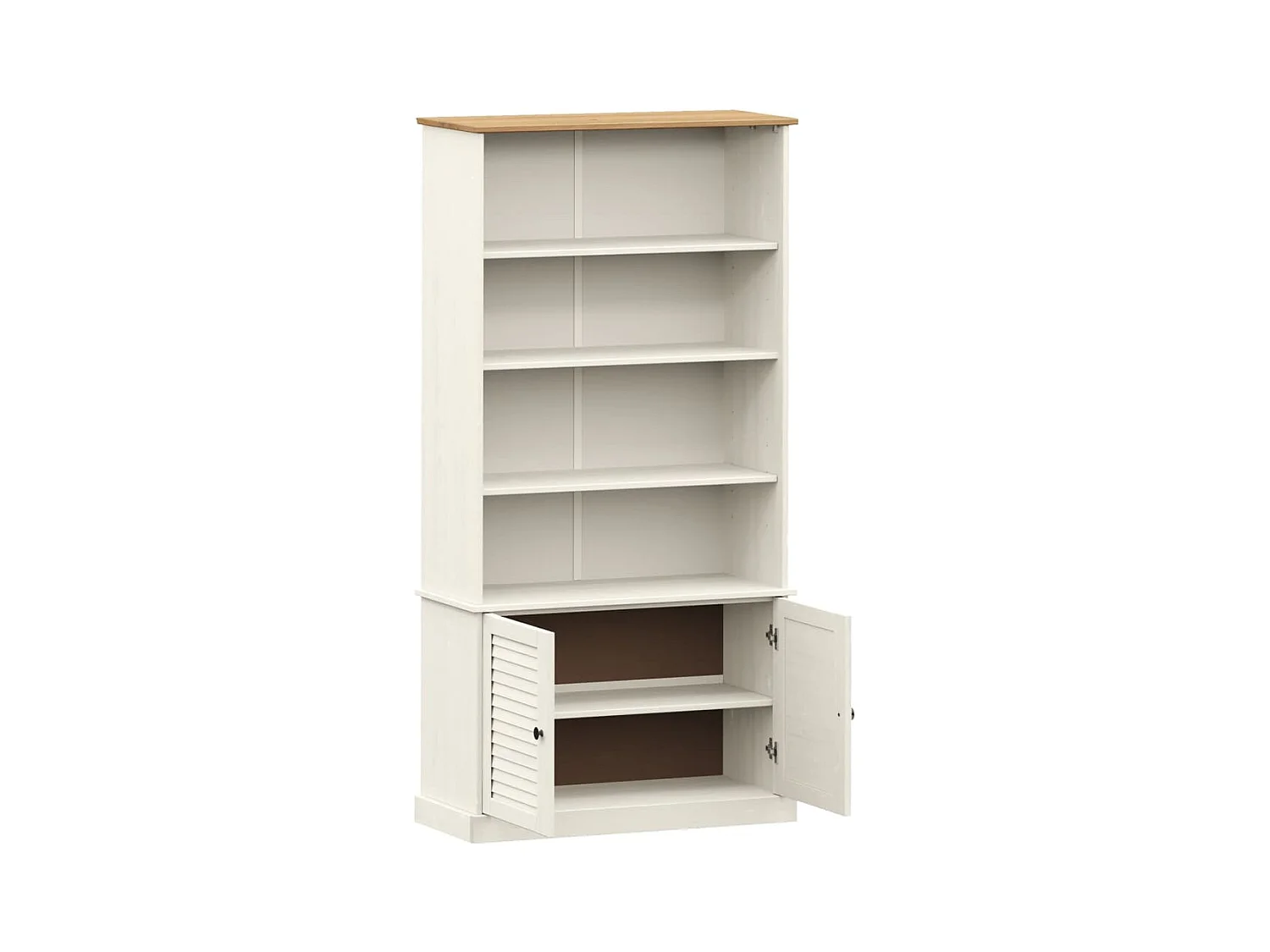 Larindor  Bibliothèque VIGO blanc 85x35x170 cm bois massif de pin