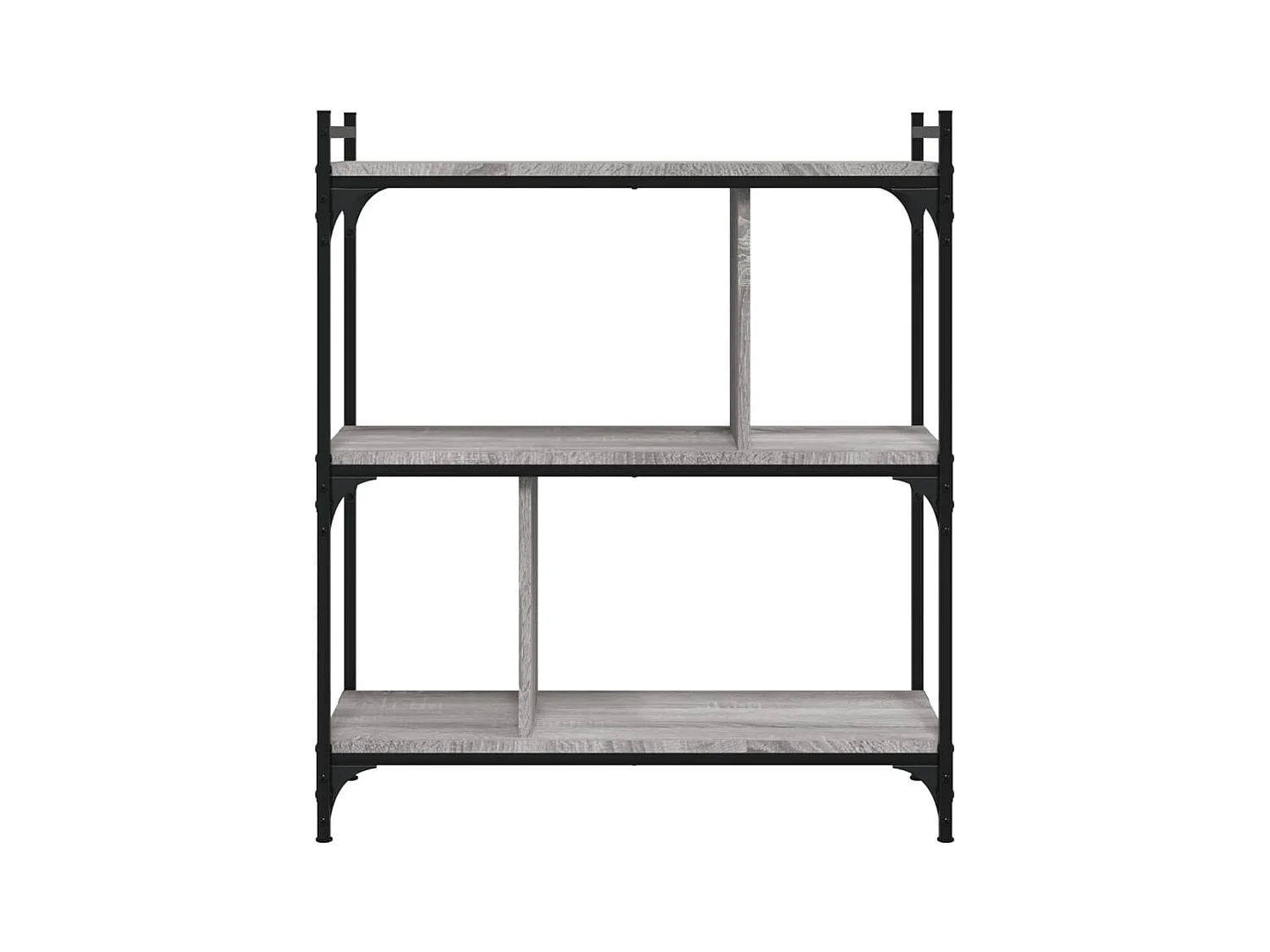 Merse  Boekenkast 3-laags 76x32x88 cm bewerkt hout grijs sonoma