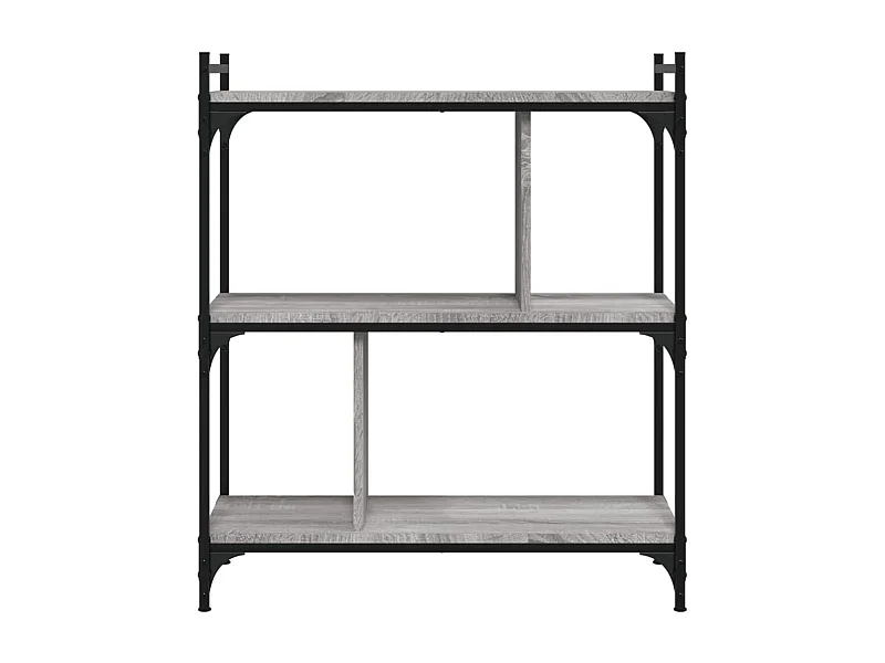 Merse  Bibliothèque 3 niveaux sonoma gris 76x32x88cm bois d'ingénierie