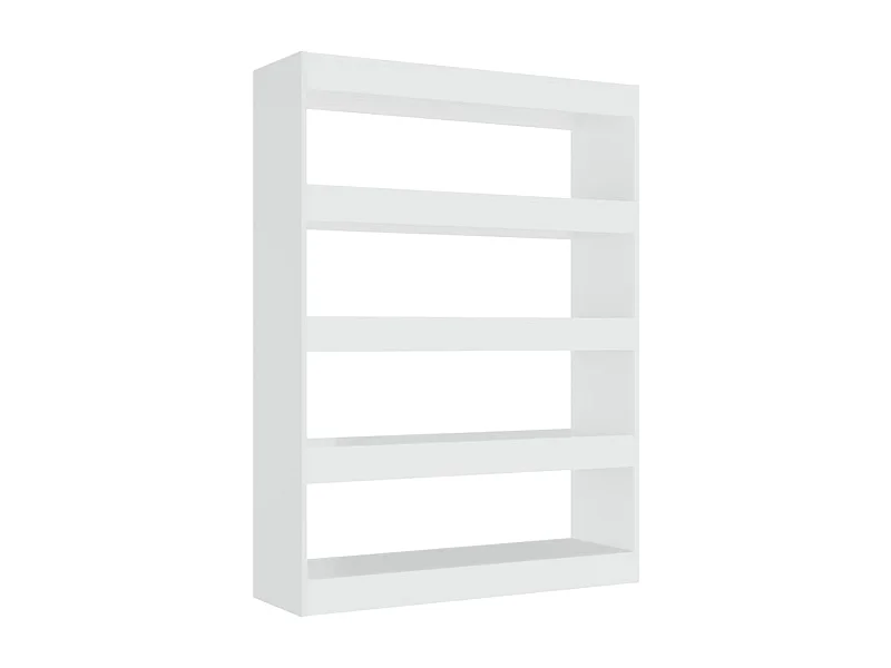 Gyrella  Bibliothèque/Séparateur de pièce Blanc brillant 100x30x135 cm