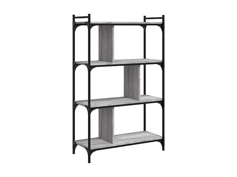 Merse  Librería 4 estantes madera ingeniería gris Sonoma 76x32x123 cm