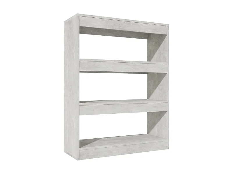 Qerlin  Bibliothèque/Cloison Gris béton 80x30x103 cm Bois d'ingénierie