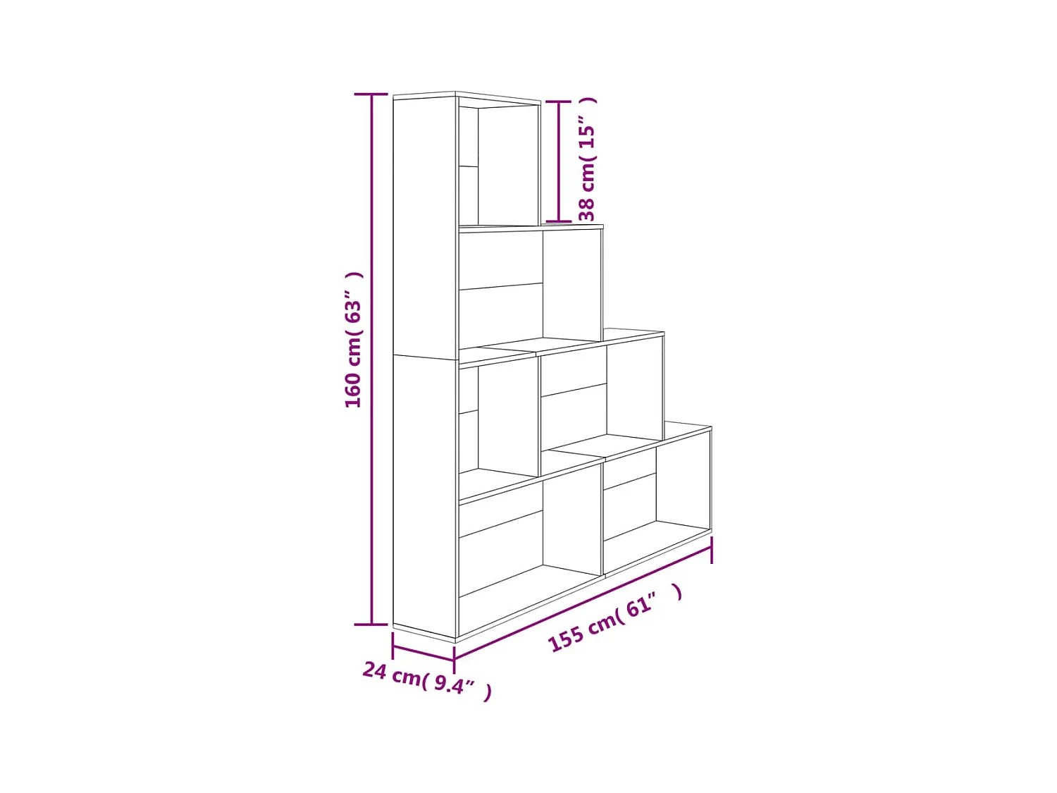 Choctaw  Bibliothèque/Séparateur de pièce Chêne sonoma Bois d'ingénierie