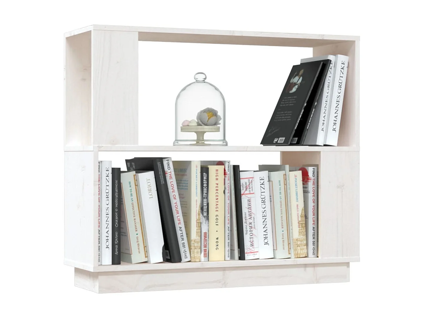 Jean-Paul-Jacques  Bibliothèque/Séparateur de pièce Blanc 80x25x70 cm Pin solide