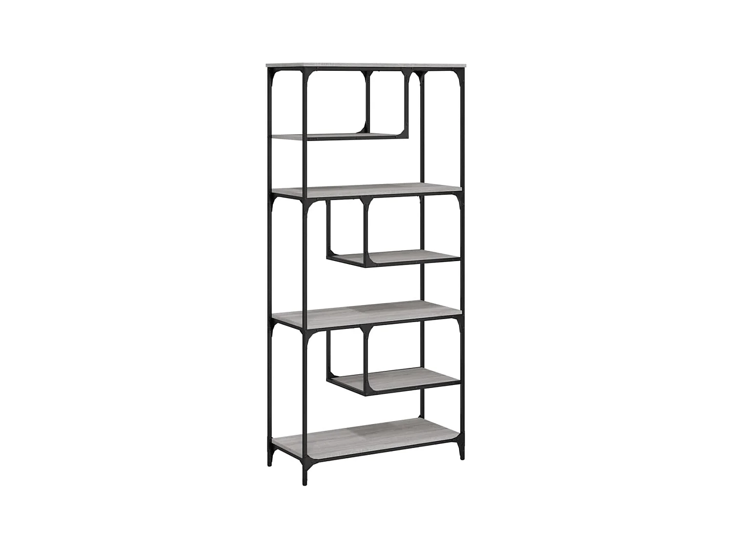 Pelin  Bibliothèque sonoma gris 81x36x176 cm bois d'ingénierie