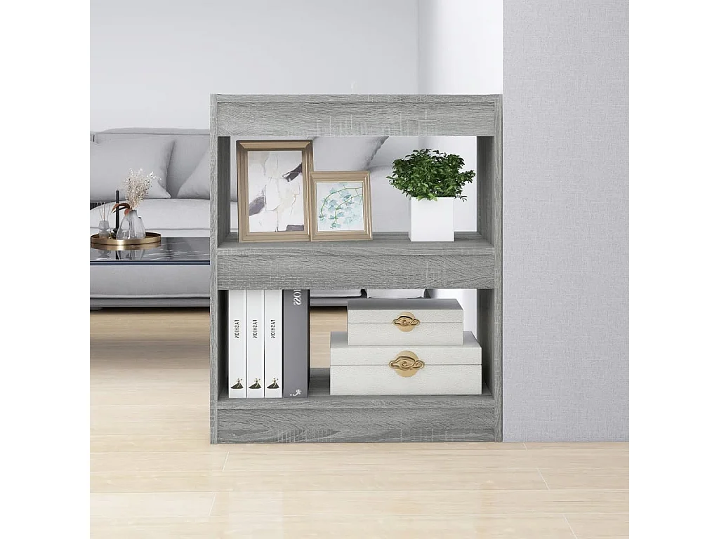 Marthir  Bibliothèque/Séparateur de pièce Sonoma gris 60x30x72 cm