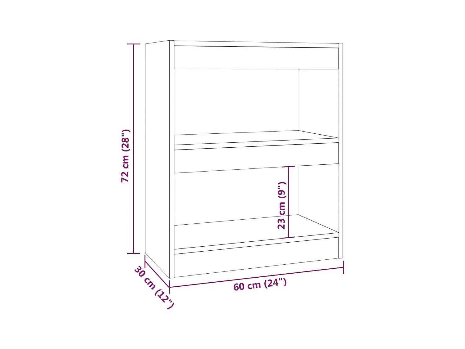 Marthir  Bibliothèque/Séparateur de pièce Sonoma gris 60x30x72 cm