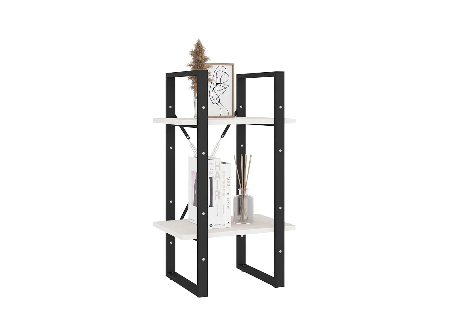 Bowling Green  Boekenkast met 2 schappen 40x30x70 cm massief grenenhout wit