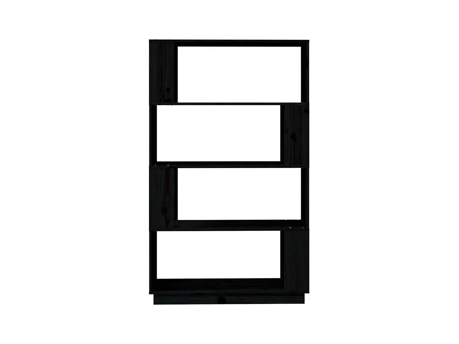 Dilber  Bibliothèque/Séparateur de pièce Noir 80x25x132 cm Pin massif