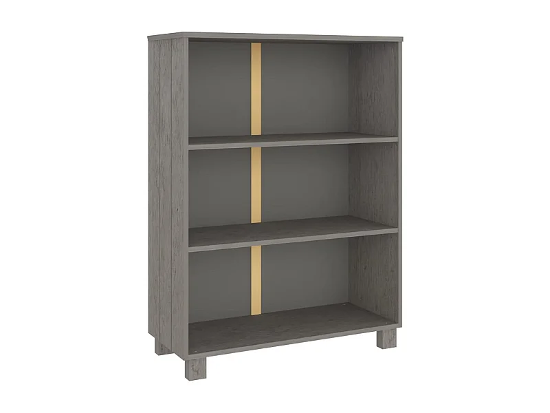 Fryvik  Bibliothèque HAMAR Gris clair 85x35x112 cm Bois de pin massif