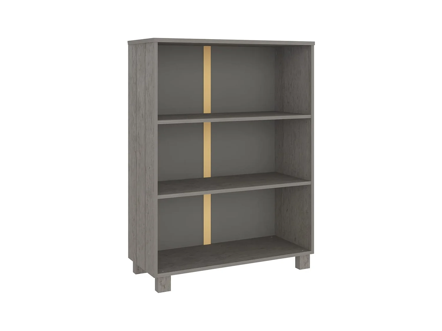 Fryvik  Bibliothèque HAMAR Gris clair 85x35x112 cm Bois de pin massif