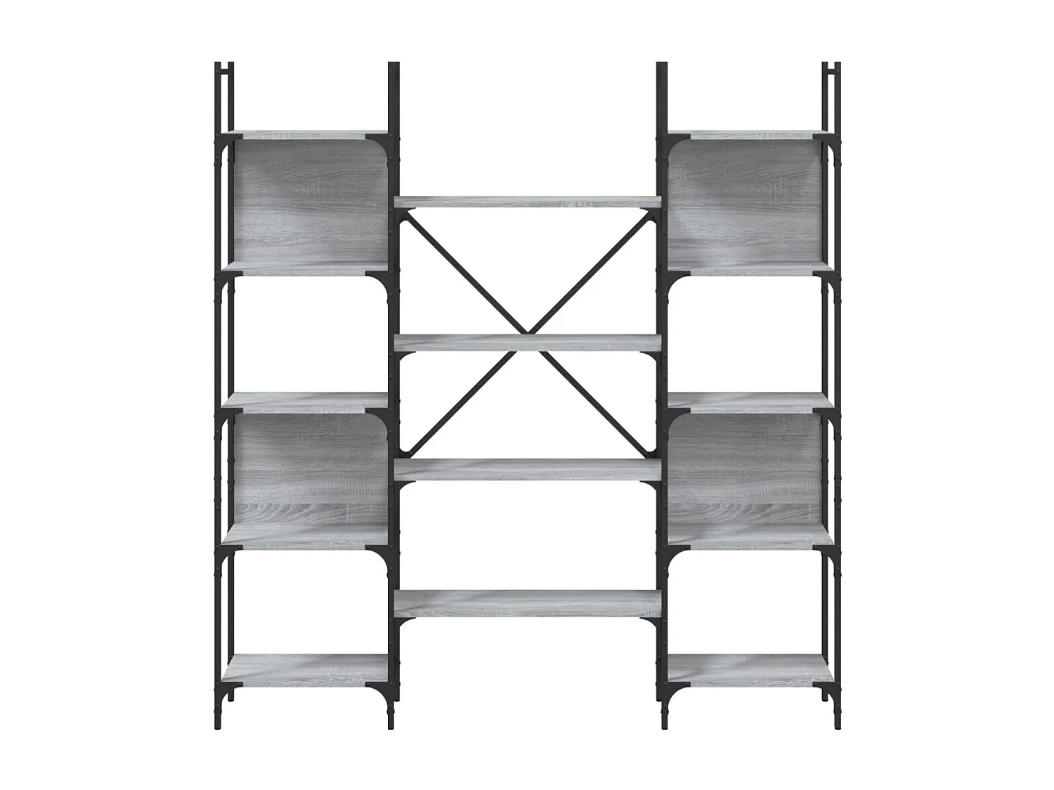 Kiki  Bibliothèque sonoma gris 155,5x24x166,5 cm bois d'ingénierie