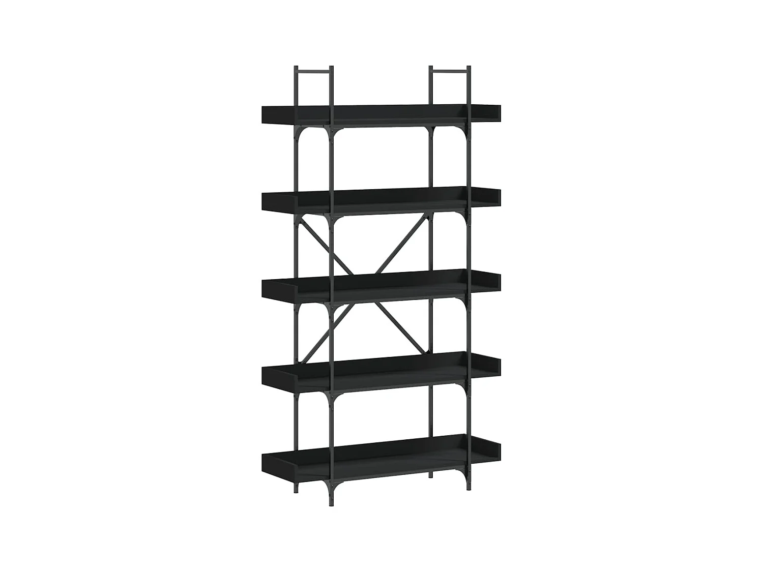 Vero Beach  Boekenkast 5-laags 100x33x180,5 cm bewerkt hout zwart