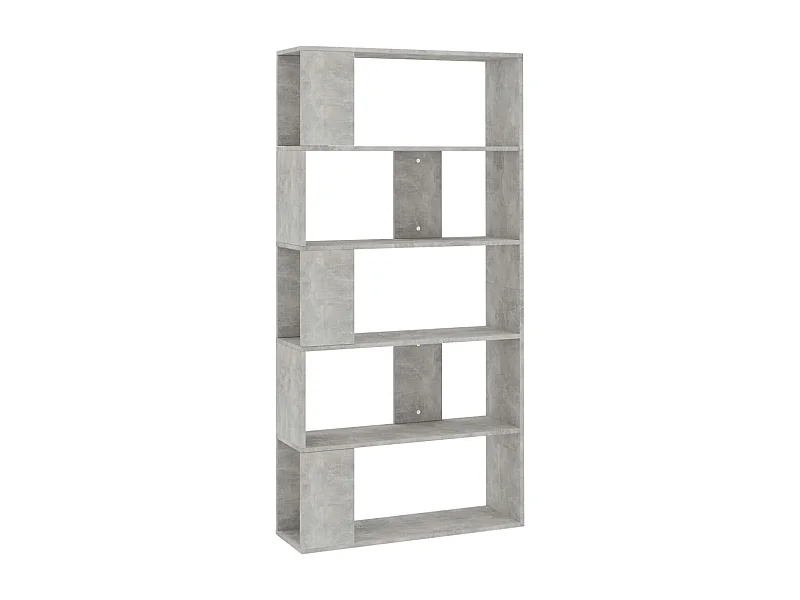 Adrik  Bibliothèque/Séparateur de pièce Gris béton Bois d’ingénierie