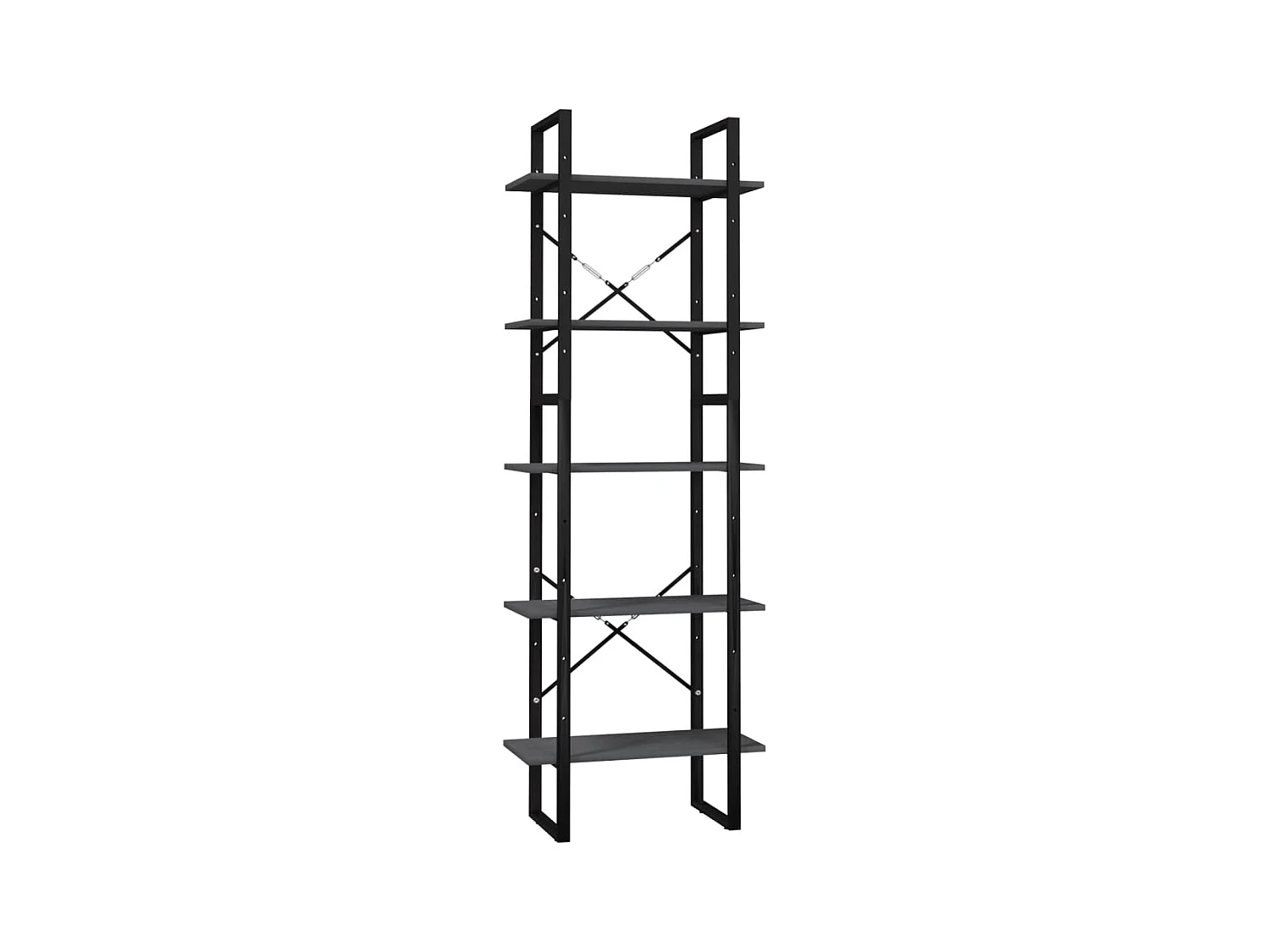Aubagne  Bibliothèque à 5 niveaux Gris 60x30x175 cm Bois de pin