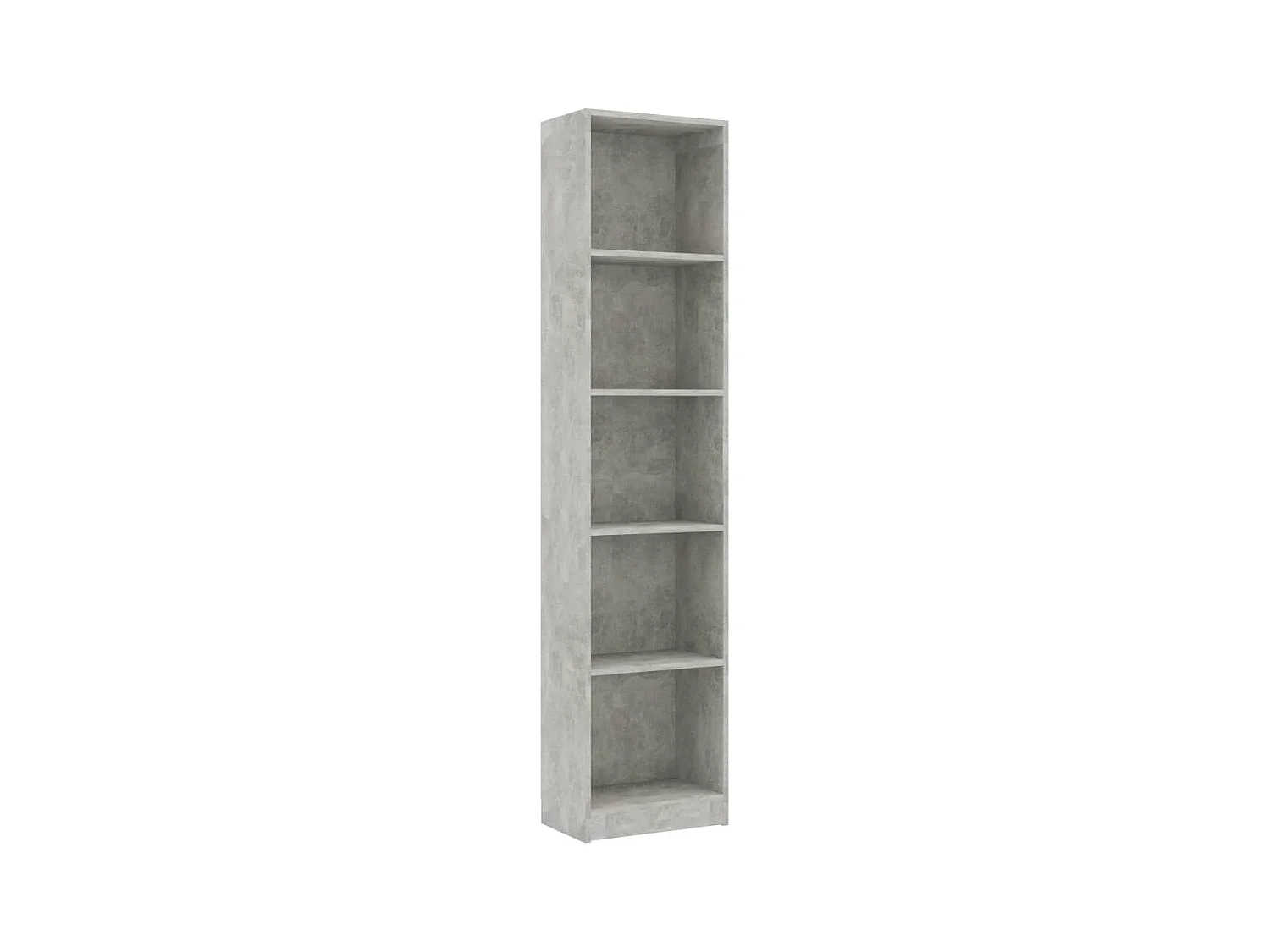 Jairo  Bibliothèque à 5 niveaux Gris béton 40x24x175cm Bois ingénierie