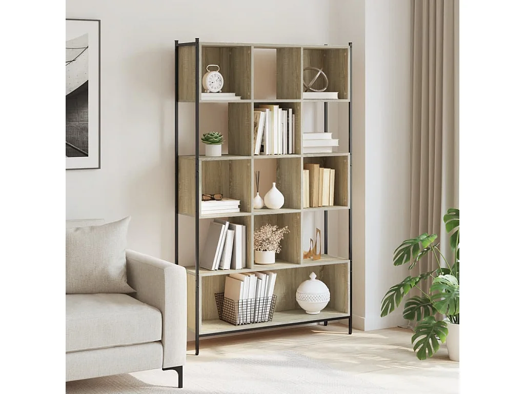 Épinay-sur-Seine  Estantería madera de ingeniería roble Sonoma 102x28x172 cm