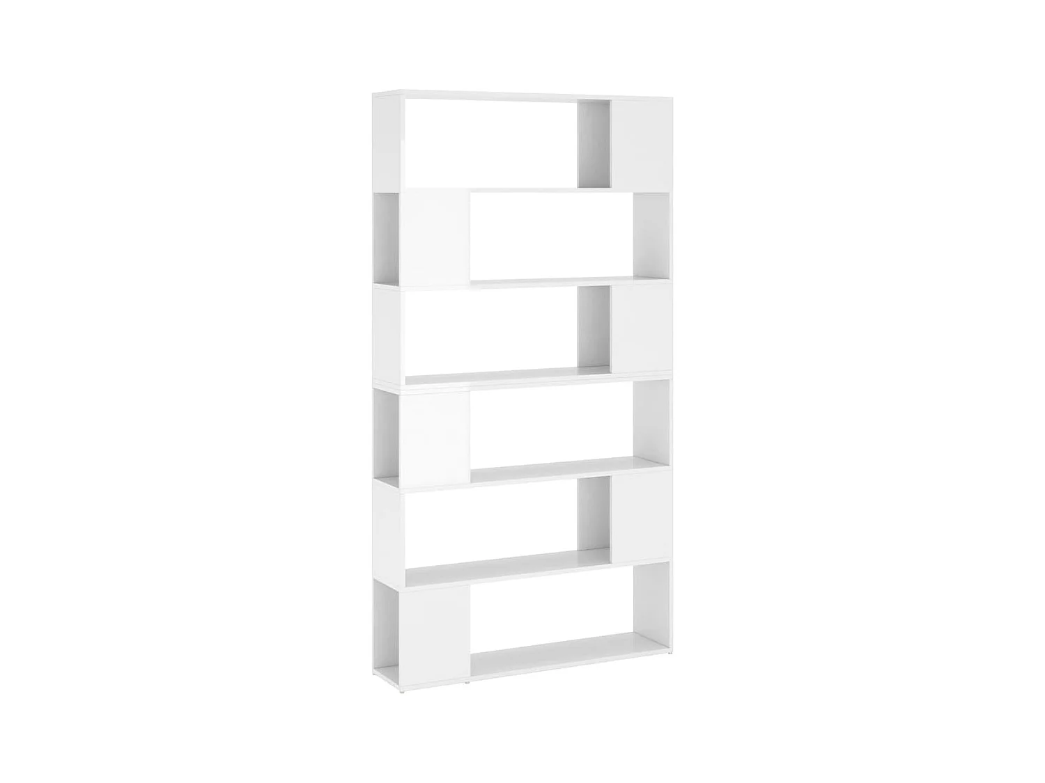 Branchville  Bibliothèque/Séparateur de pièce Blanc brillant 100x24x188 cm