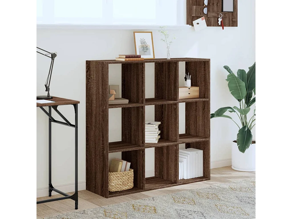 Digna  Bibliothèque chêne marron 102x32x102 cm bois d'ingénierie