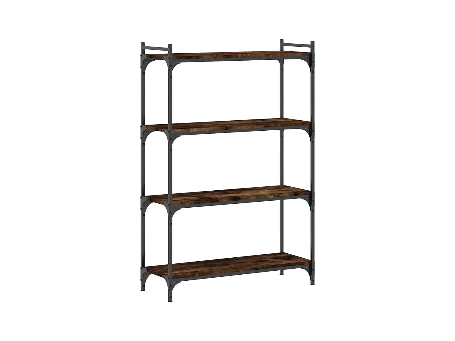 Lars  Bibliothèque 4 niveaux chêne fumé 80x30x120cm bois d'ingénierie