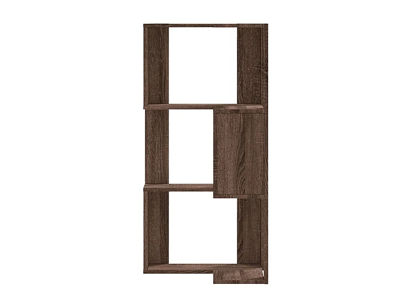 Cavit  Bibliothèque d'angle à 3 niveaux chêne marron bois d'ingénierie