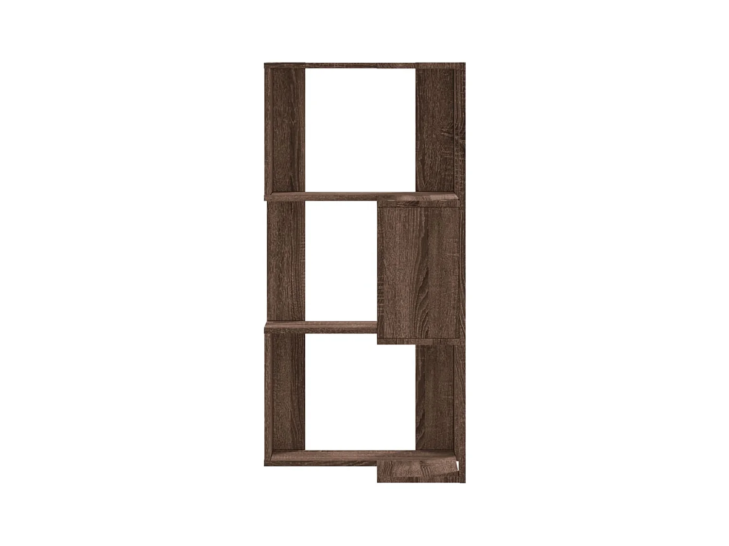 Cavit  Estantería de esquina 3 niveles madera marrón roble 50x50x102cm