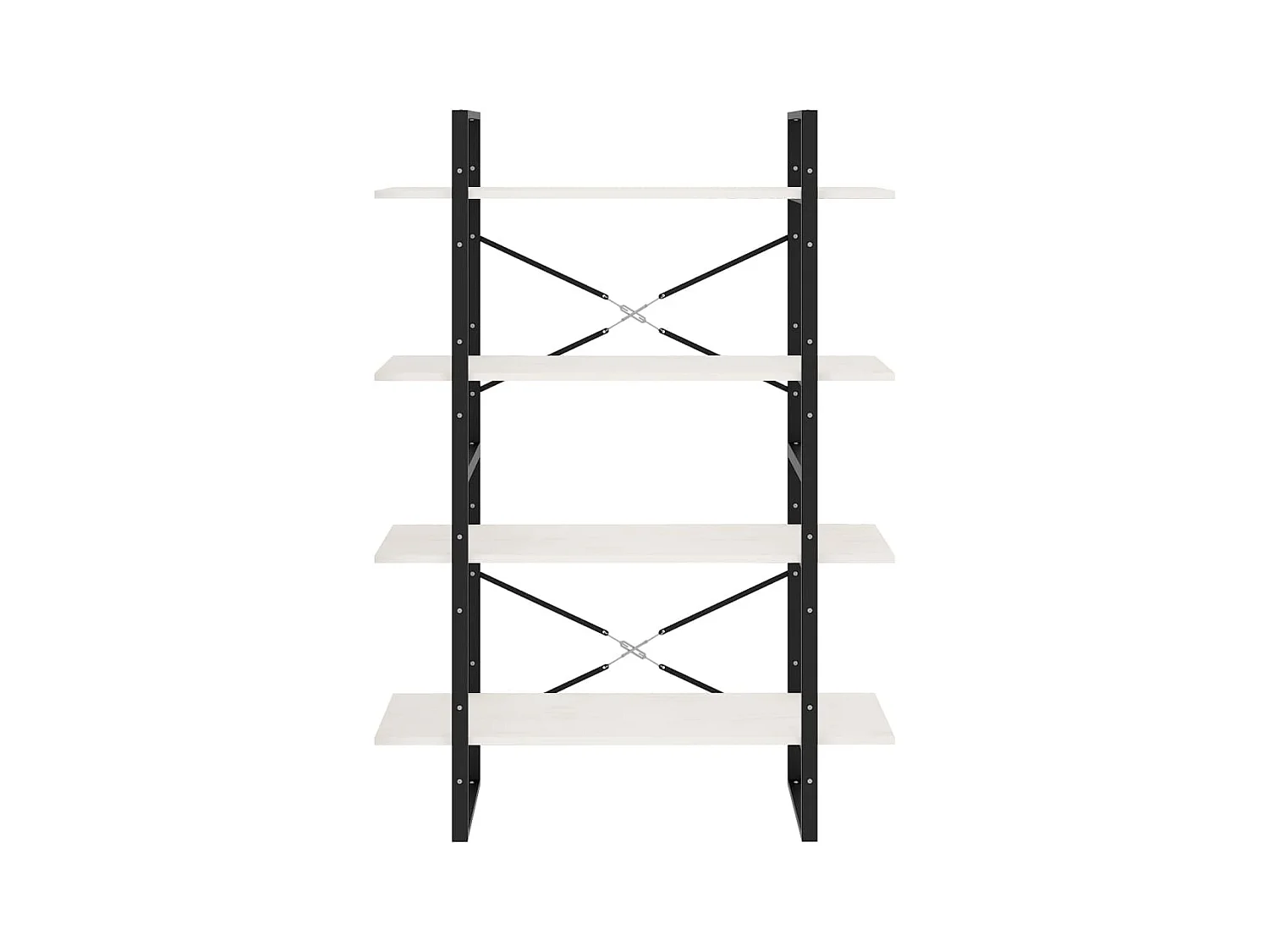 Gitana  Bibliothèque à 4 niveaux Blanc 100x30x140 cm Bois de pin massif