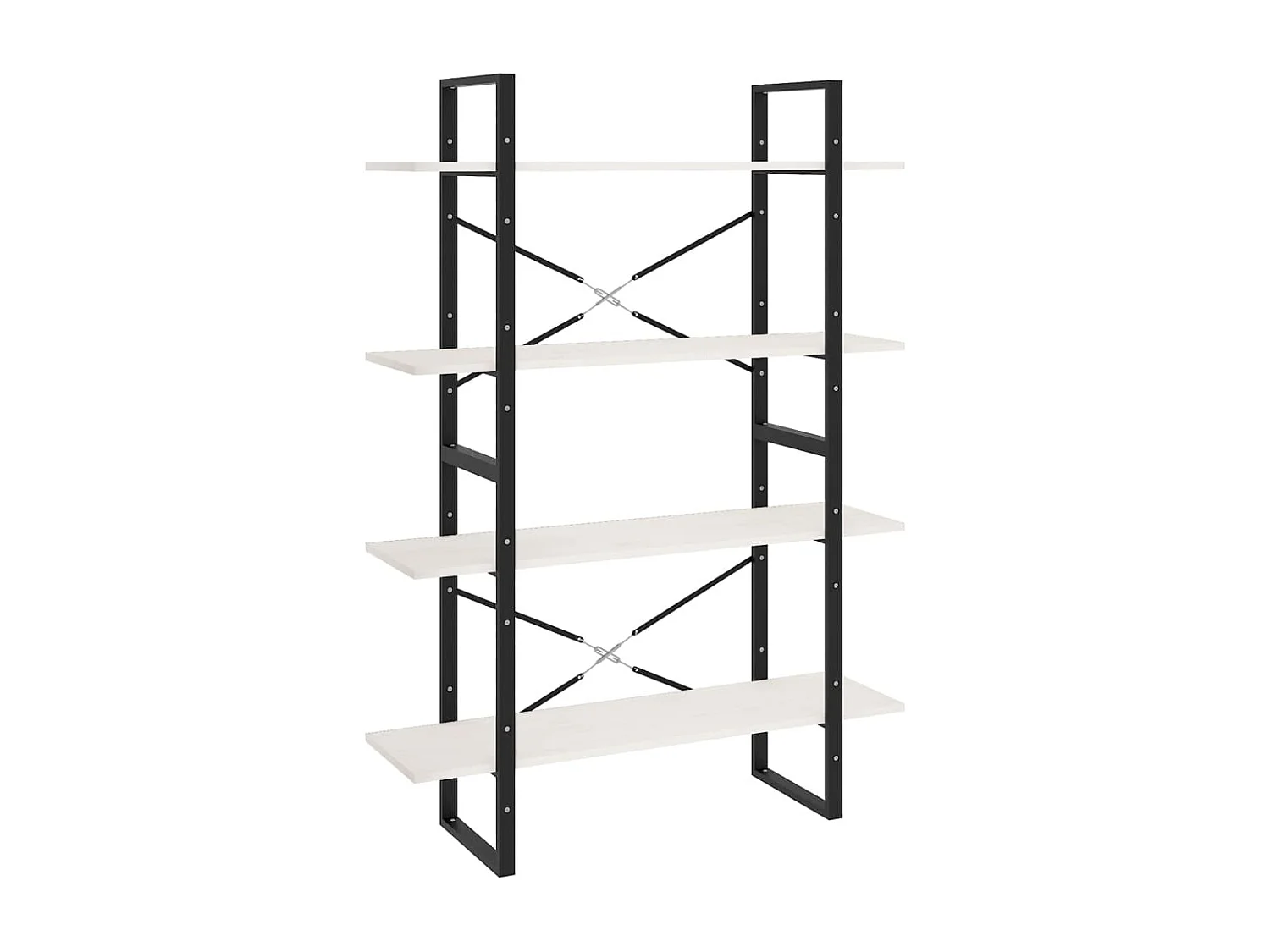 Gitana  Bibliothèque à 4 niveaux Blanc 100x30x140 cm Bois de pin massif