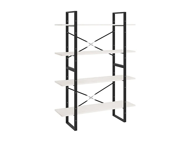 Gitana  Bibliothèque à 4 niveaux Blanc 100x30x140 cm Bois de pin massif